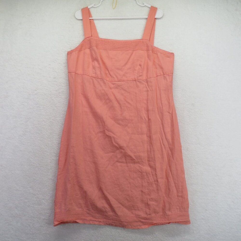 Old Navy Dress Womens 16 Pink Linen Sleeveless Tank Summer‎ Casual Midi Sundress